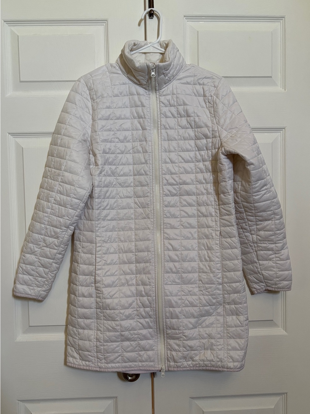 AVIA Women’s White Quilted Lightweight Puffer Jacket Full Zip Size L 12-14